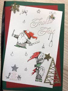 Weihnachtskarte für Ärzte (Tusche, Aquarell)