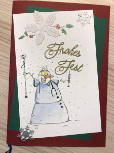 Weihnachtskarte für Ärzte2 (Tusche, Aquarell)